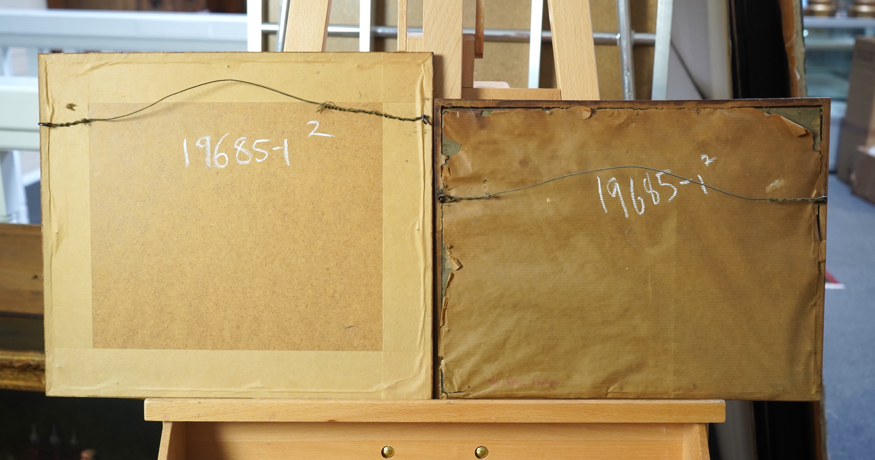 Bernard Finegan Gribble, 1872-1962, 'Three Masted Ships at Sea' and 'Off the Coast'